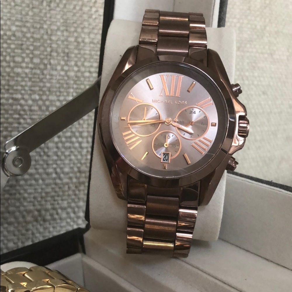 Brown oversized Michael Kors watch